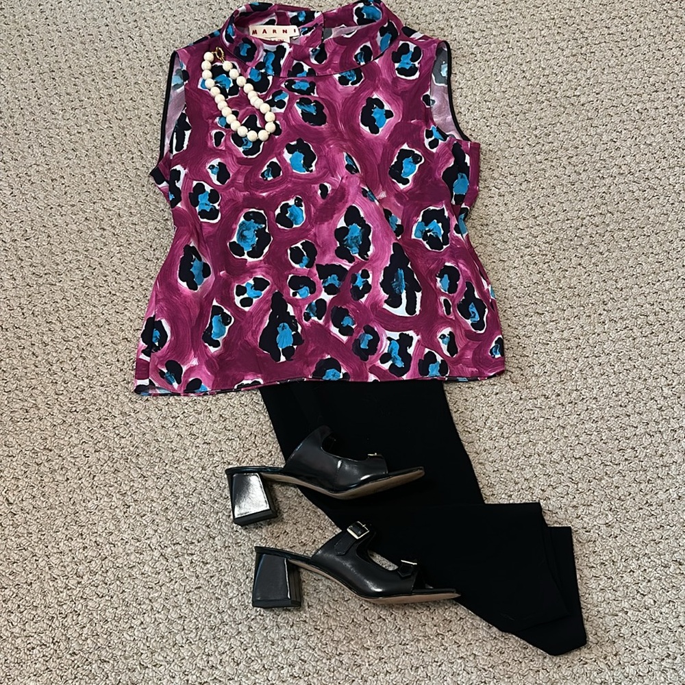 Marni Leopard-Print Tank Top in Dry Rose - Picture 11 of 12